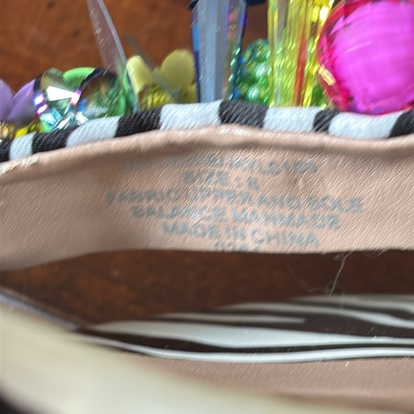 BETSEY JOHNSON Black Embellished Ankle Strap Open Toe Block Heel Beaded Sandals - Picture 13 of 16